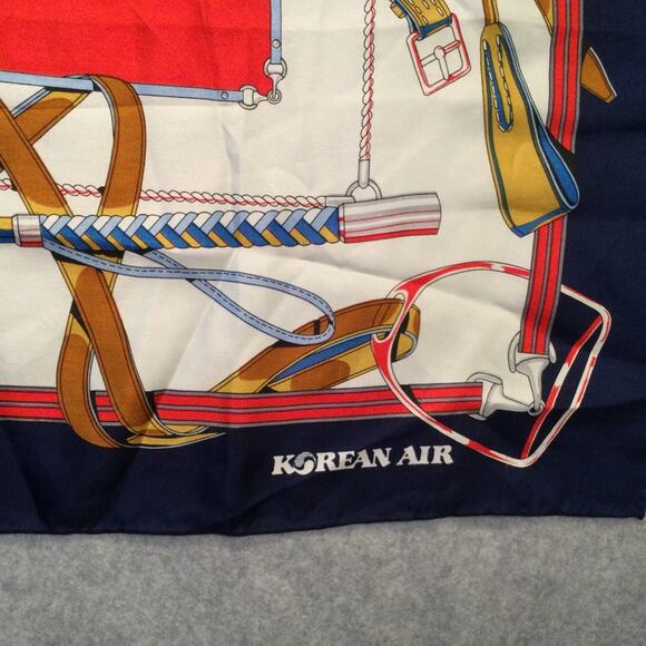 Vintage Equestrian F/A Scarf Korean Airlines - Picture 2 of 2